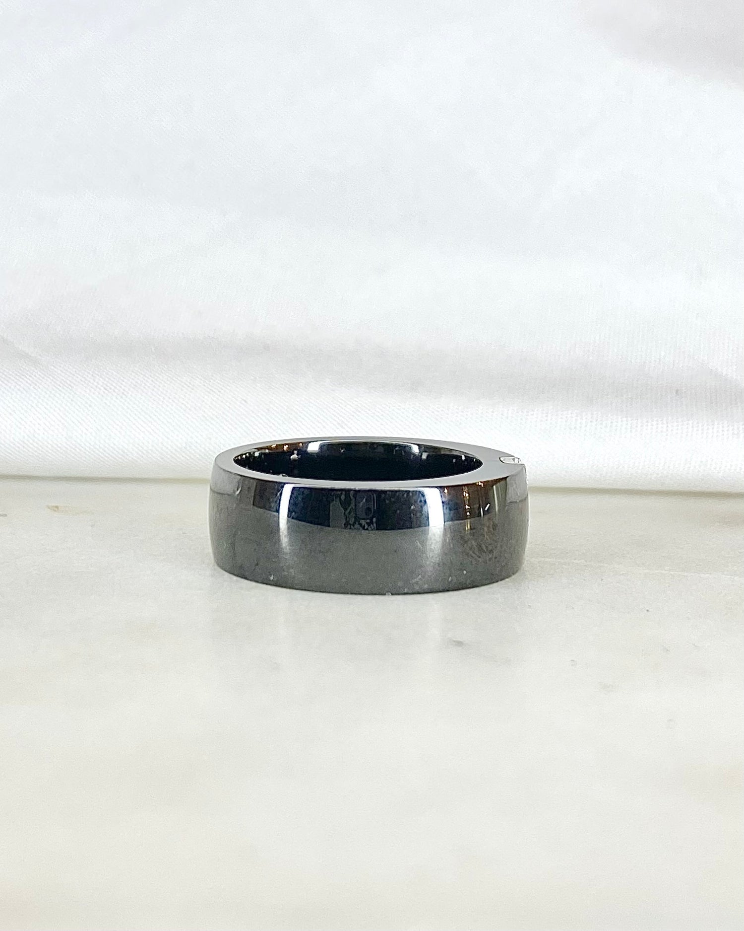 Bague Jonc Céramique &amp; Diamants 6.16 g &quot;Kamila&quot;