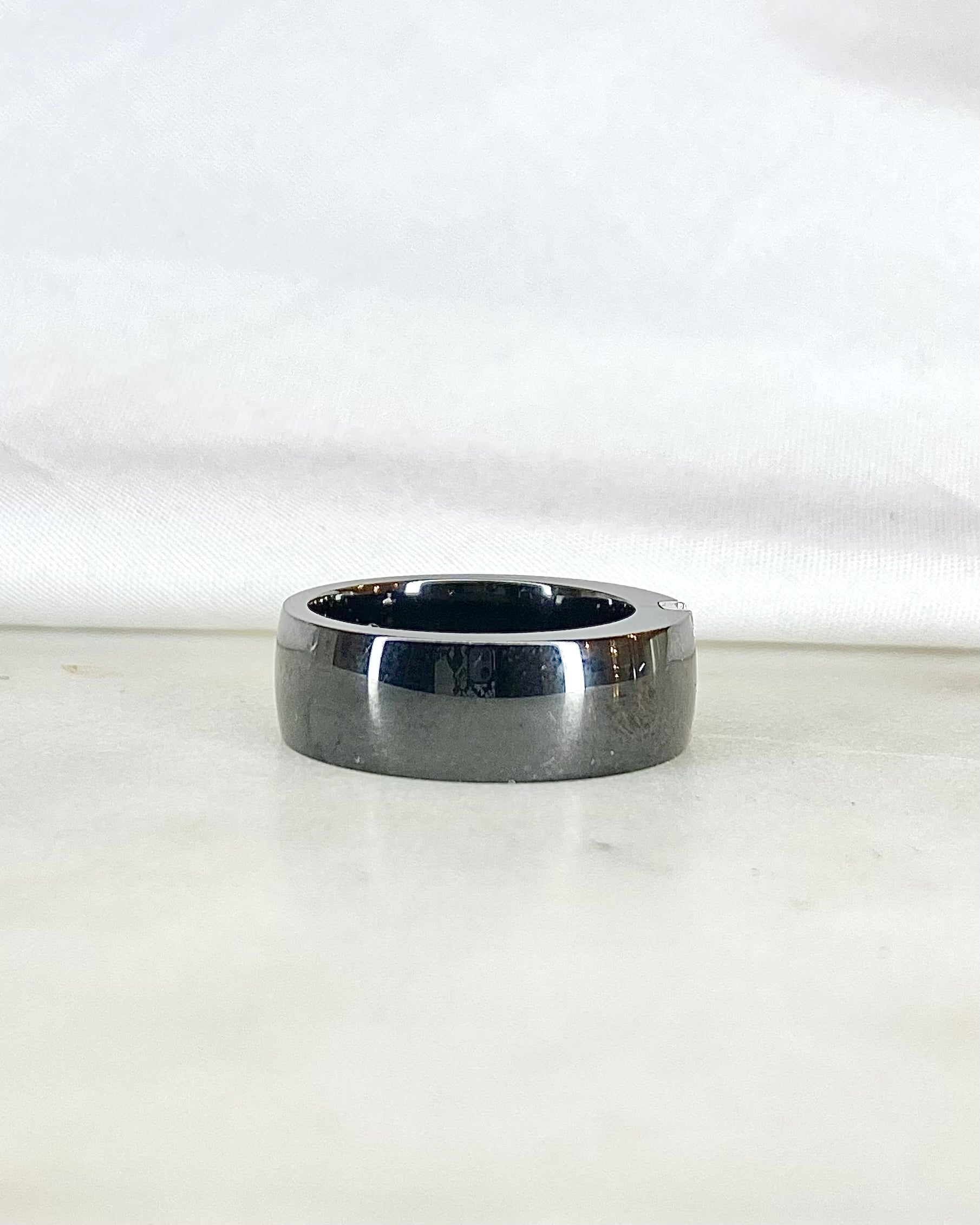 Bague Jonc Céramique &amp; Diamants 6.16 g &quot;Kamila&quot;