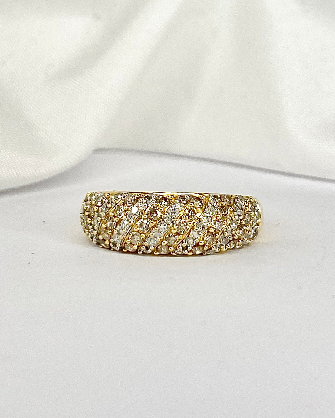 Bague Jonc Diamants Blancs &amp; Jaunes  &quot;Fanny&quot;