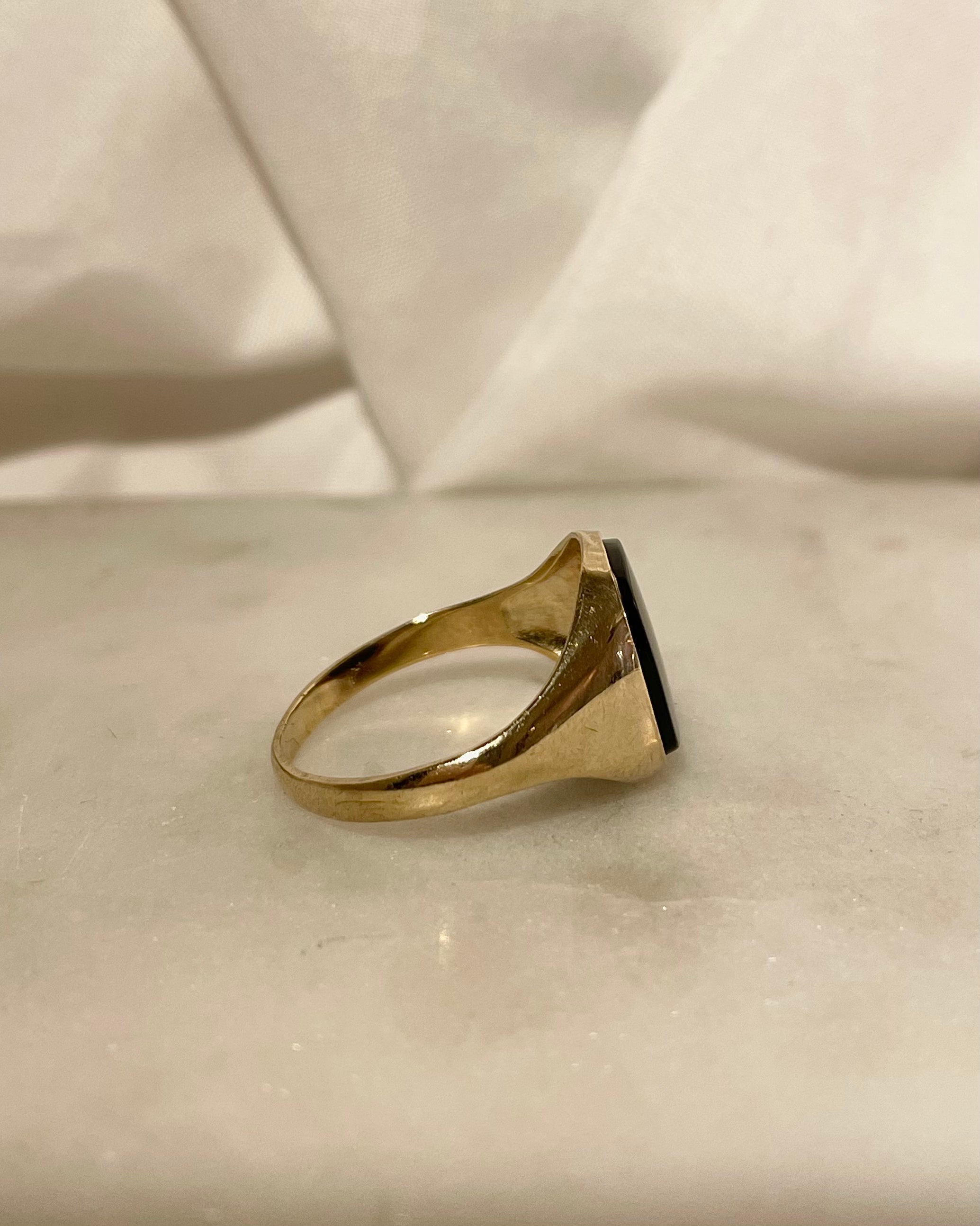 Chevalière vintage Onyx &quot;Janis&quot;