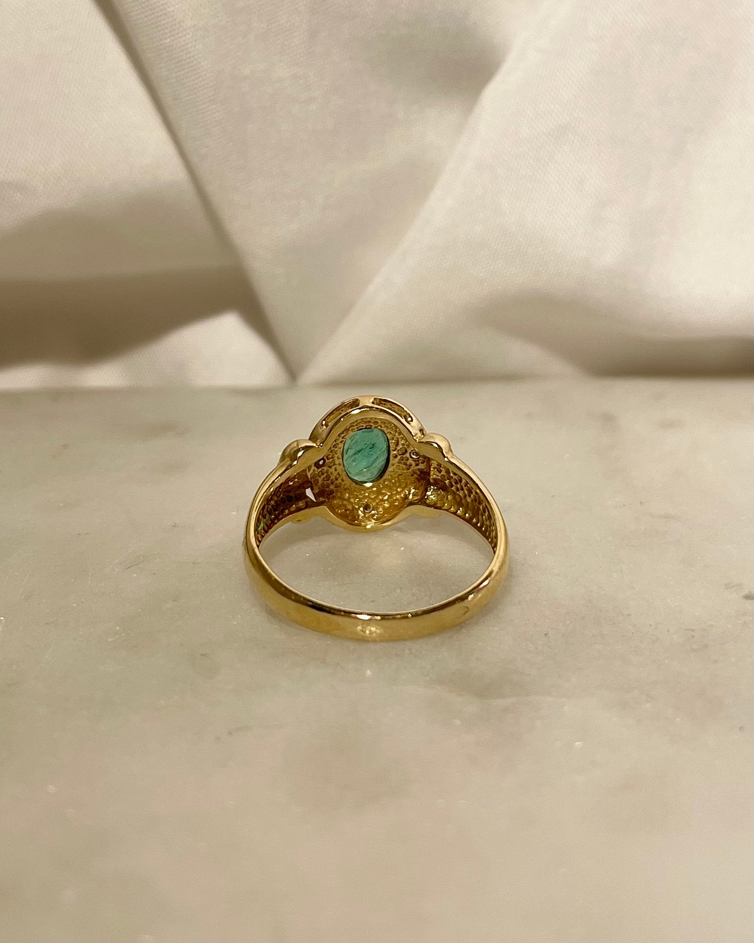 Bague Jonc Emeraude 0.40 Carat &amp; Diamants &quot;Clémence&quot;