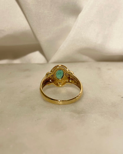 Bague Jonc Emeraude 0.40 Carat &amp; Diamants &quot;Clémence&quot;