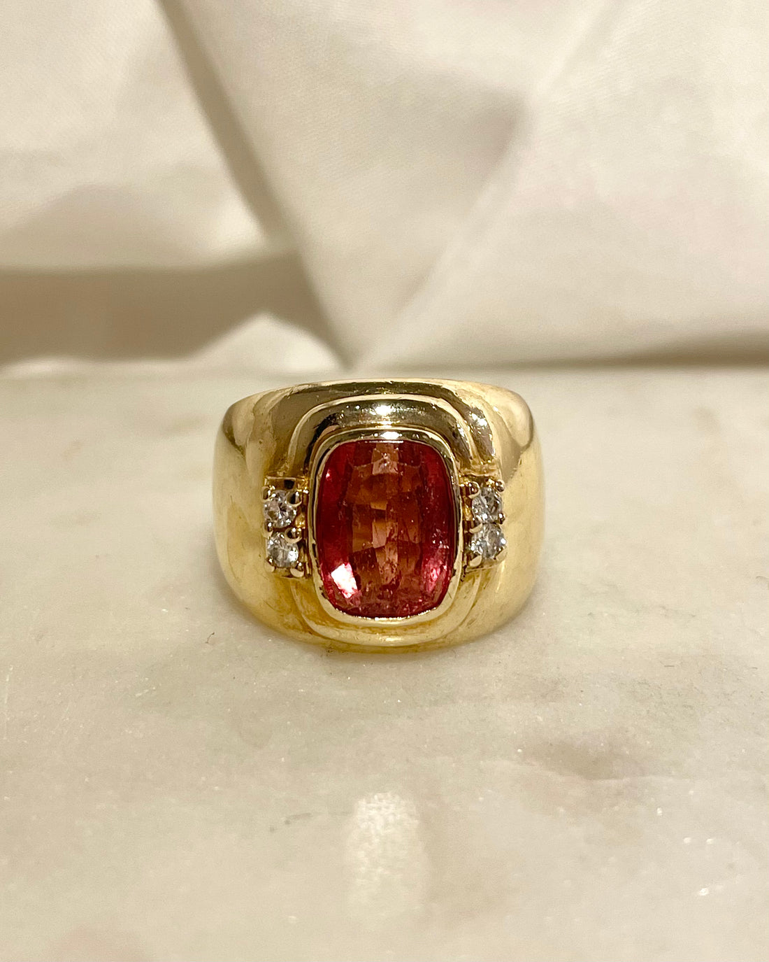 Bague Jonc Tourmaline 3.10 carats &amp; Diamants “Arielle”