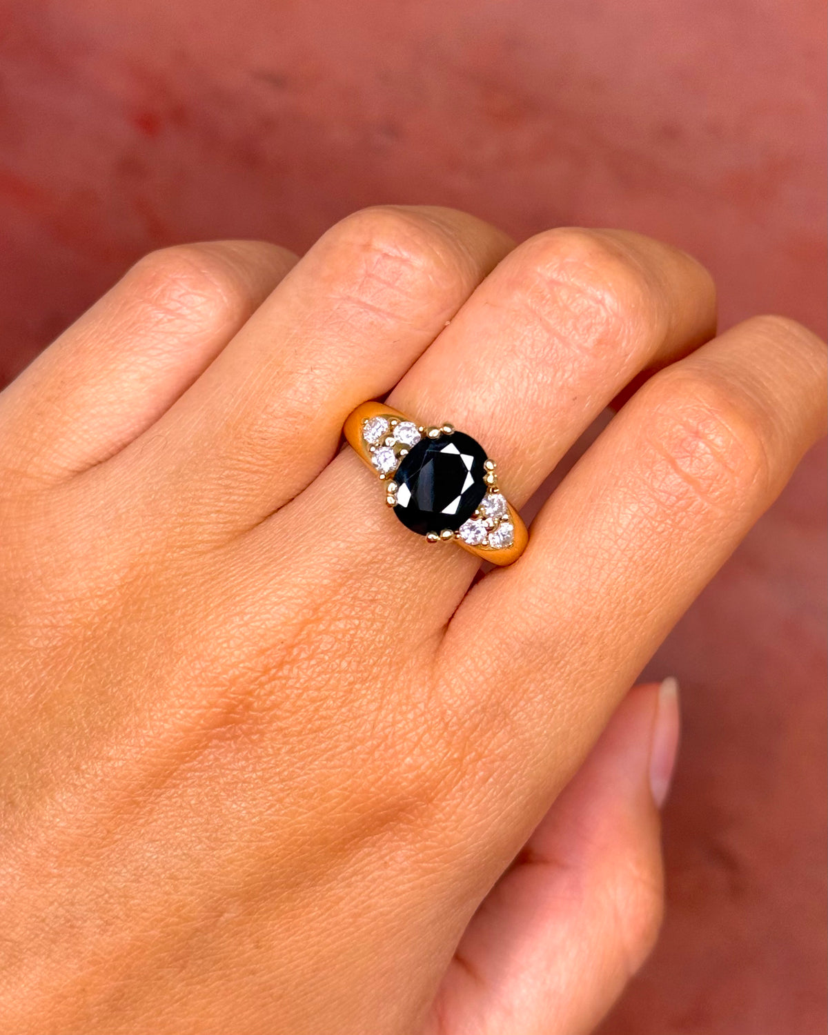 Bague Trilogie Saphir 3.50 carats &amp; Diamants 0.42 carat 5.88g "Cécilia"