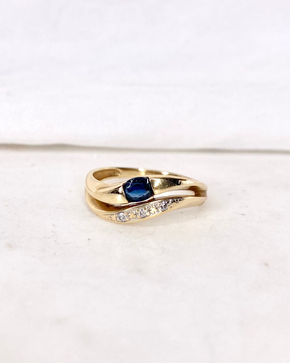 Bague Jonc Saphir &amp; Diamants &quot;Azea&quot;