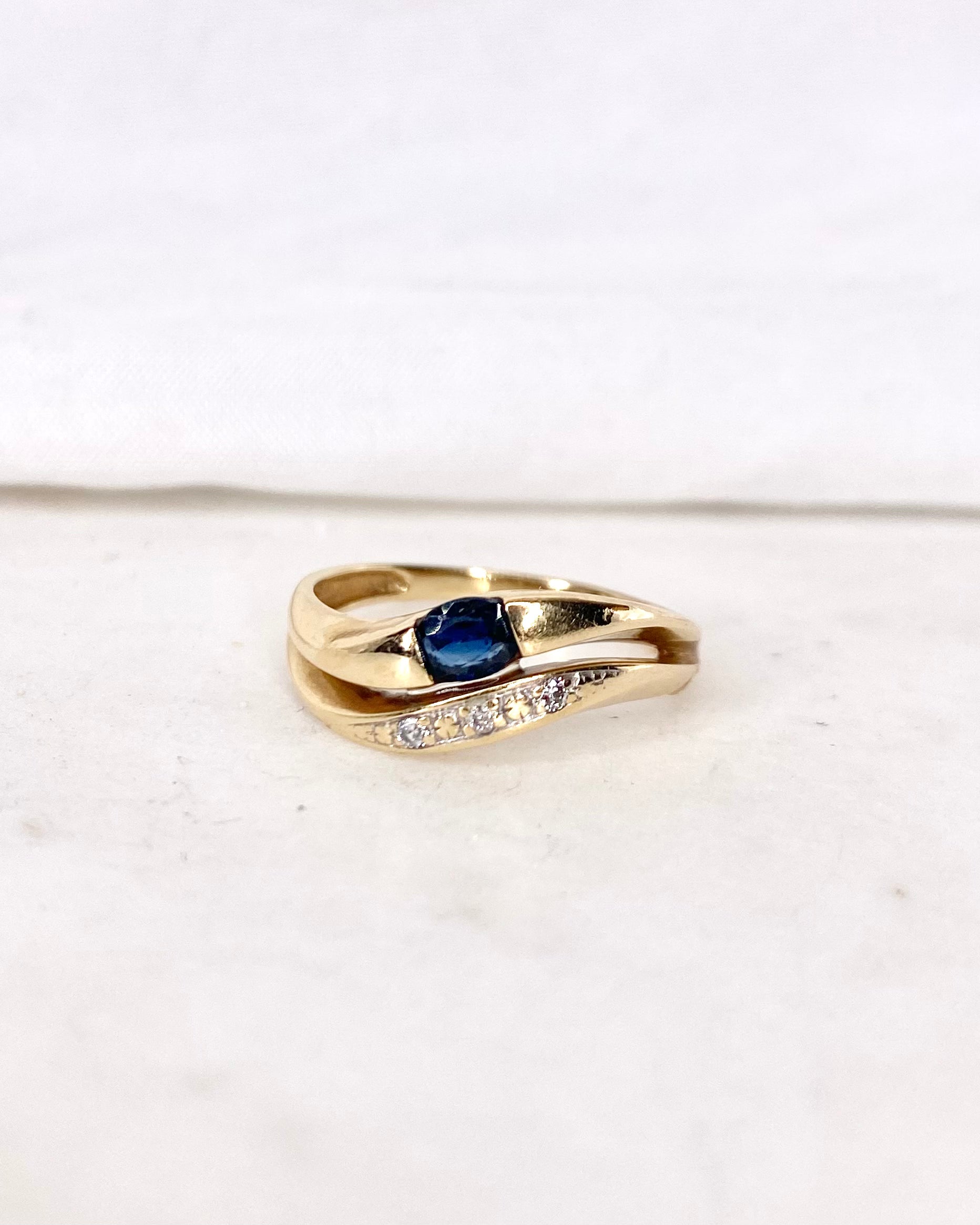 Bague Jonc Saphir &amp; Diamants &quot;Azea&quot;