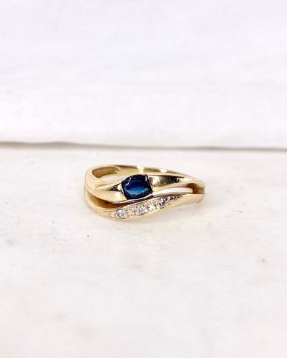 Bague Jonc Saphir &amp; Diamants &quot;Azea&quot;