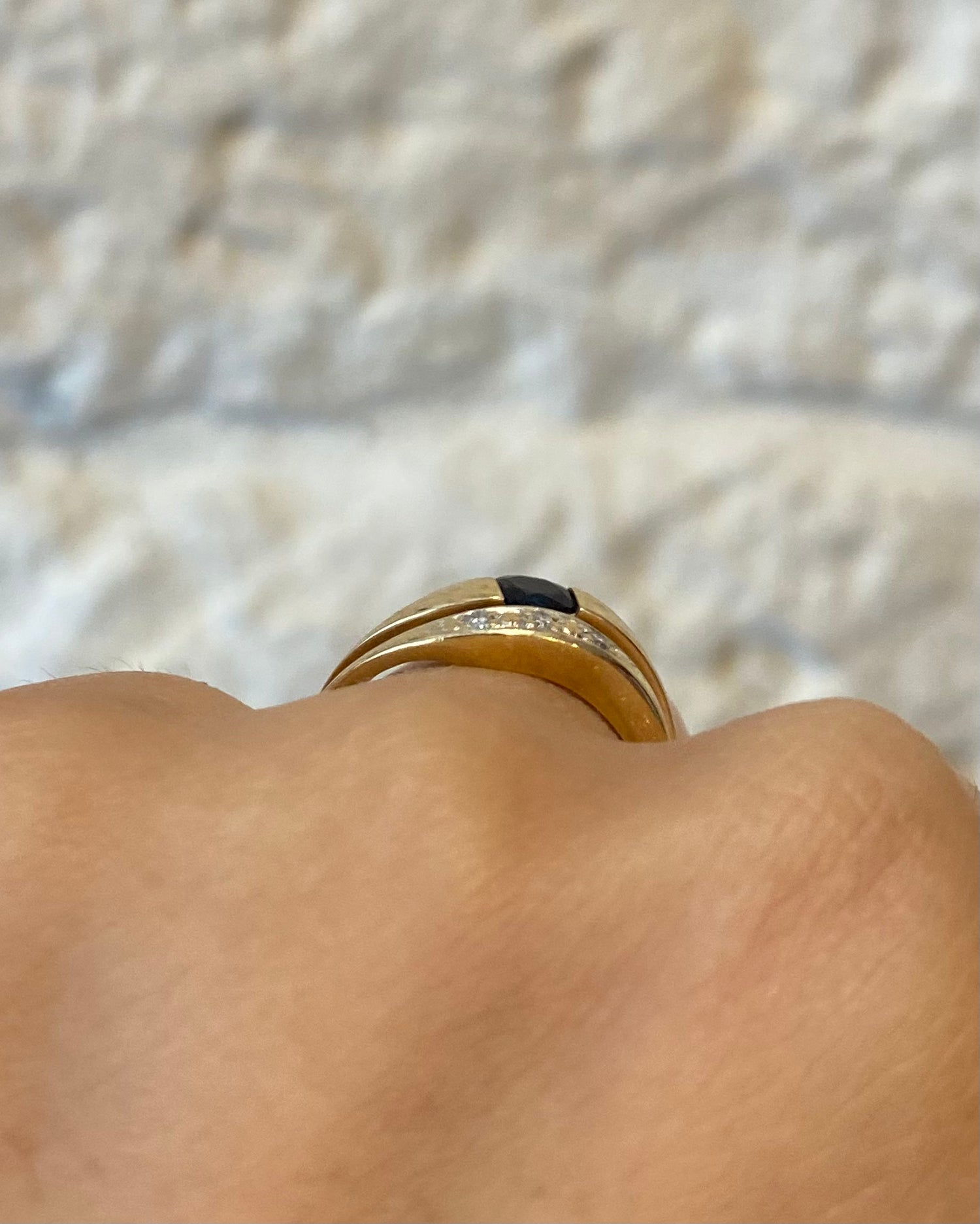 Bague Jonc Saphir &amp; Diamants &quot;Azea&quot;