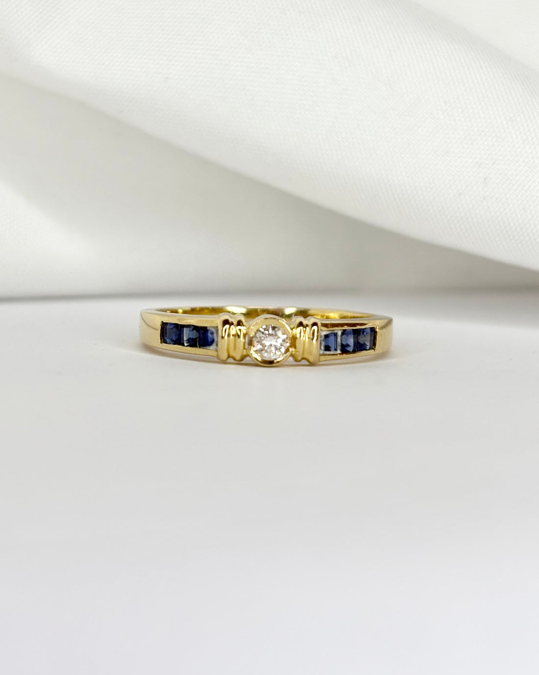 Bague Jonc Diamant &amp; Saphirs &quot;Alexia&quot;