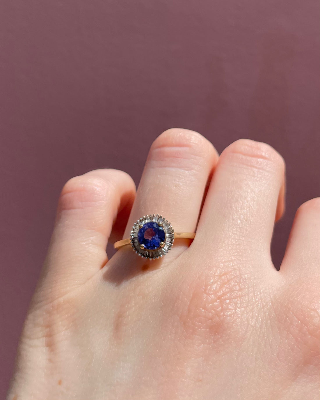Bague Marguerite Tanzanite & Diamants baguette "Lelia"