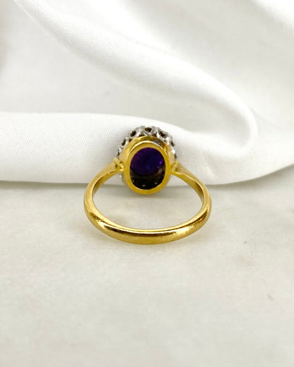Bague Marguerite Améthyste 2.30 carats &amp; 14 Diamants &quot;Élisa&quot;