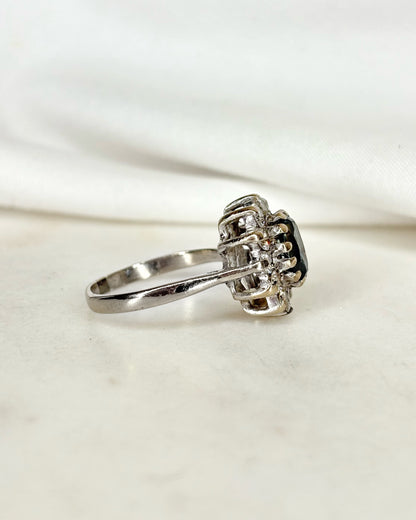 Bague Marguerite Saphir Pastel 1.40 carat &amp; Diamants 0.60 carat &quot;April&quot;
