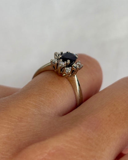 Bague Marguerite Saphir 0.50 carat &amp; 8 Diamants &quot;Charlotte&quot;