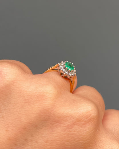 Marguerite Emerald 0.80 carat &amp; 12 Diamonds Ring &quot;Coline&quot;
