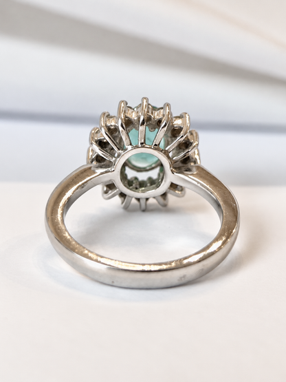 Bague Marguerite Émeraude 1 carat &amp; Diamants 0.32 carat 4,79g "Théa"
