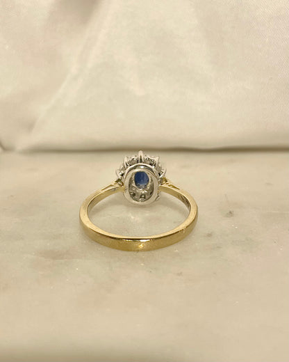 Bague Marguerite Saphir 0.50 carat &amp; 10 Diamants &quot;Mina&quot;