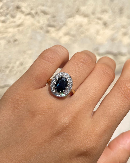 Bague Marguerite Saphir 2 carats &amp; Diamants &quot;Aïnoa&quot;