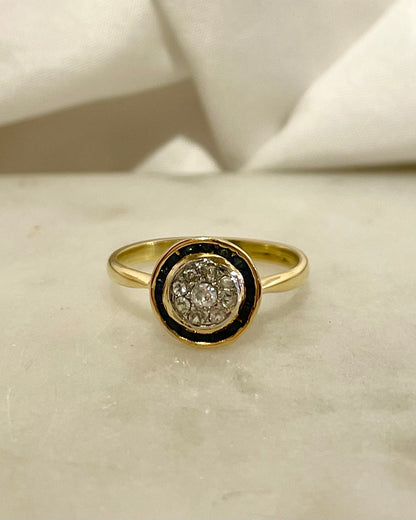 Bague Art-Déco Saphirs 0.32 carat &amp; Diamants &quot;Mariane&quot;
