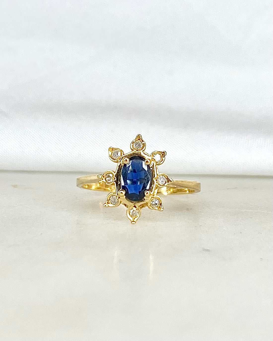 Bague Marguerite Saphir &amp; Diamants &quot;Virginie&quot;