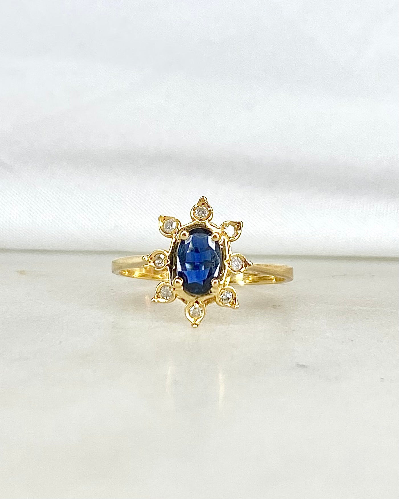Bague Marguerite Saphir &amp; Diamants &quot;Virginie&quot;