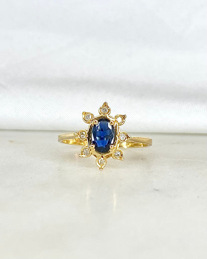 Bague Marguerite Saphir &amp; Diamants &quot;Virginie&quot;