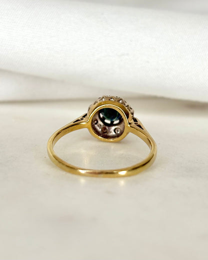 Bague Marguerite Saphir 0.50 carat &amp; 8 Diamants &quot;Arlette&quot;