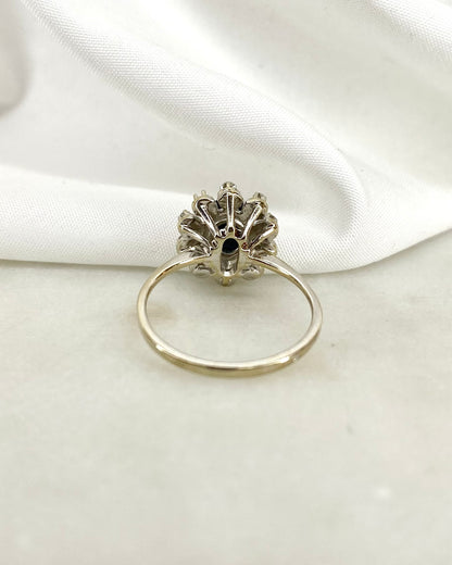 Bague Marguerite Saphir 1.05 carat &amp; 10 Diamants 0.20 carat “Shana”
