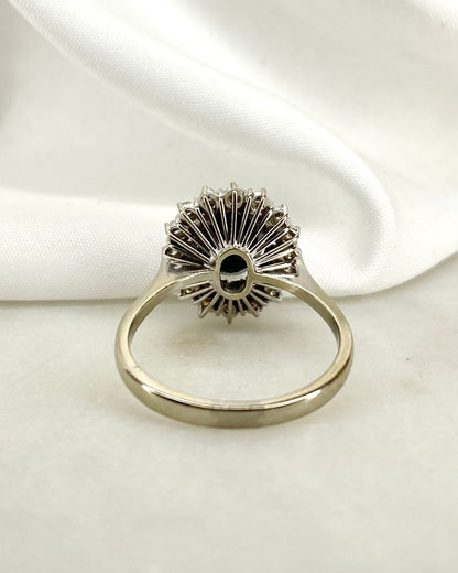 Bague Marguerite Saphir 2.20 carats &amp; Diamants 0.32 carat &quot;Angèle&quot;