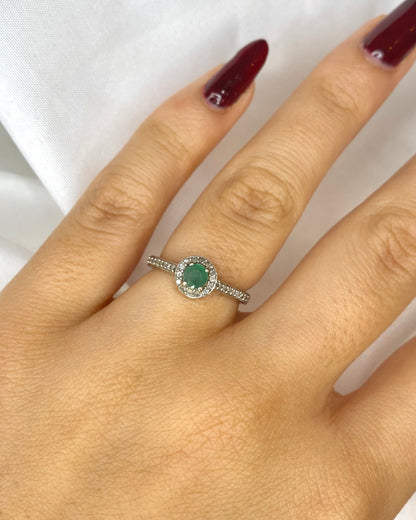 Bague Marguerite Émeraude &amp; Diamants &quot;Mahé&quot;