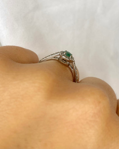 Bague Marguerite Émeraude &amp; Diamants &quot;Mahé&quot;