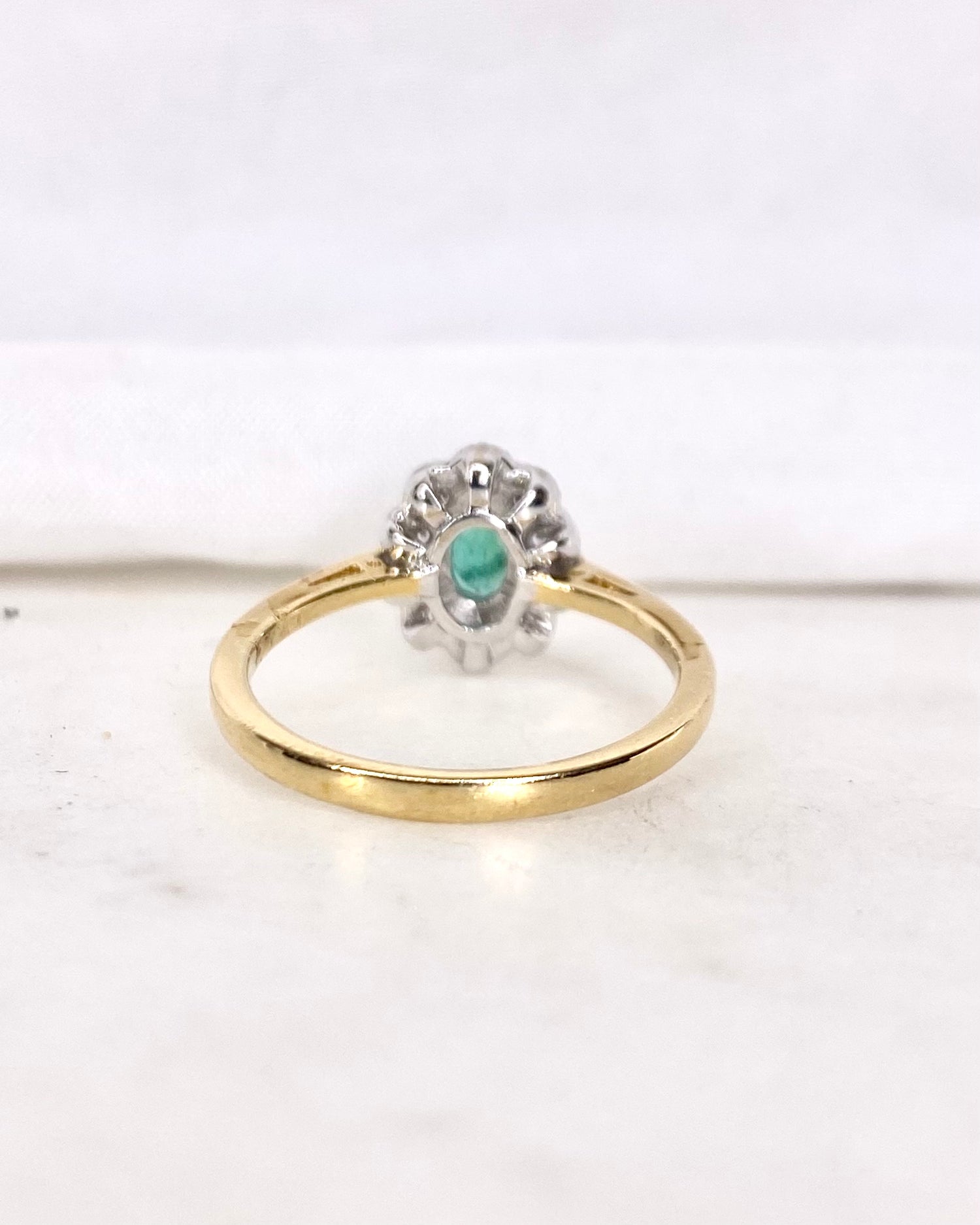 Bague Marguerite Émeraude 0.40 carat &amp; Diamants 0.40 carat &quot;Nila&quot;