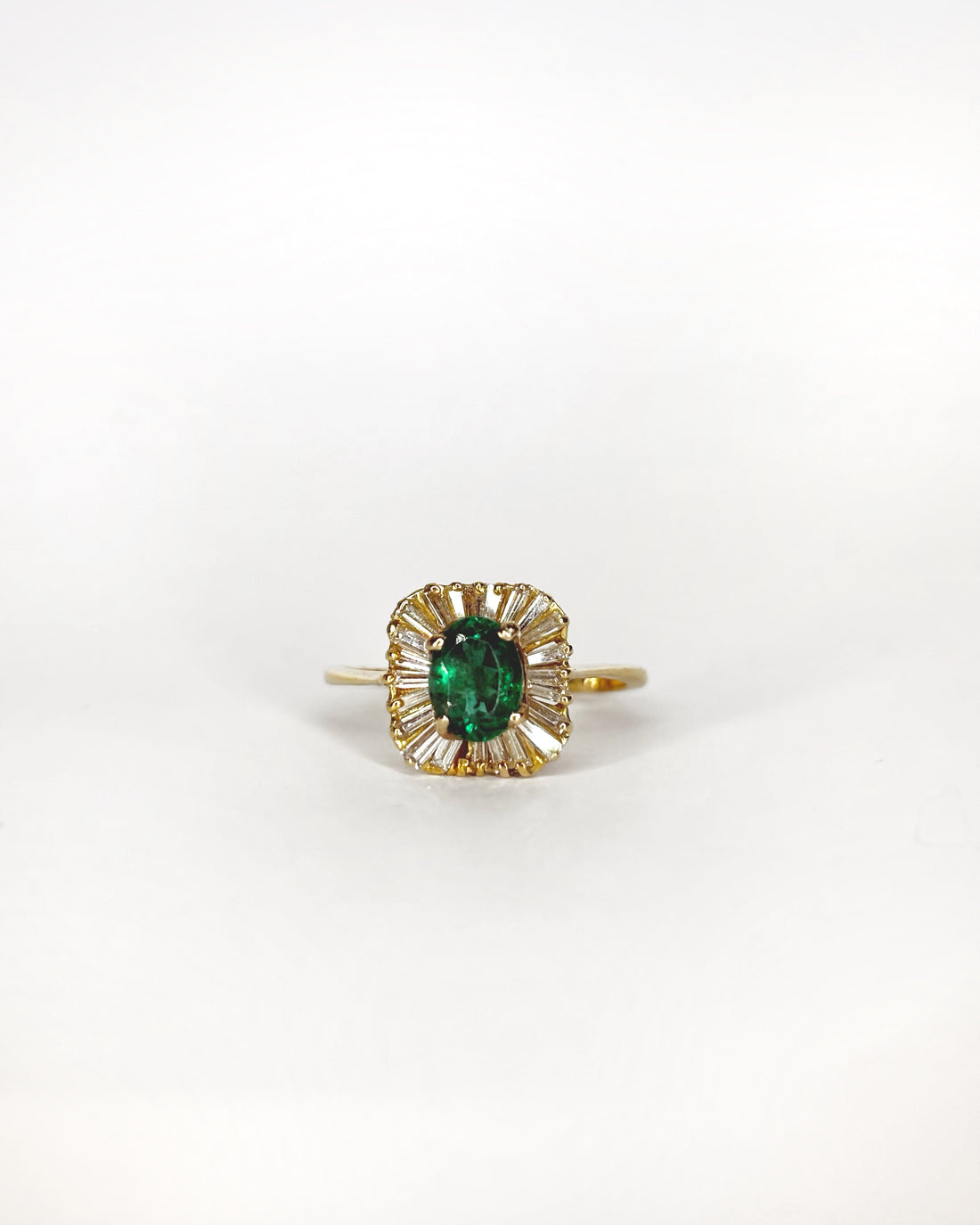 Bague Marguerite Émeraude 0.95 ct &amp; 22 Diamants &quot;Albane&quot;