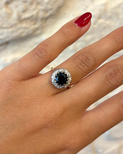 Bague Marguerite Saphir 1.40 carat &amp; Diamants &quot;Océane&quot;