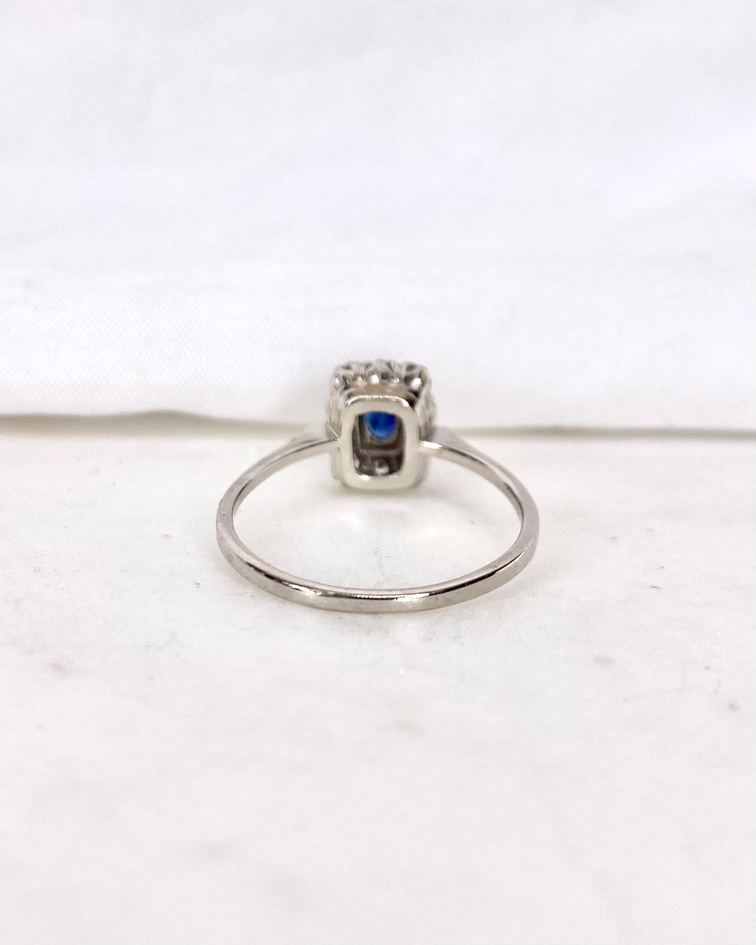 Bague Art Déco Saphir &amp; Diamants &quot;Aline&quot;