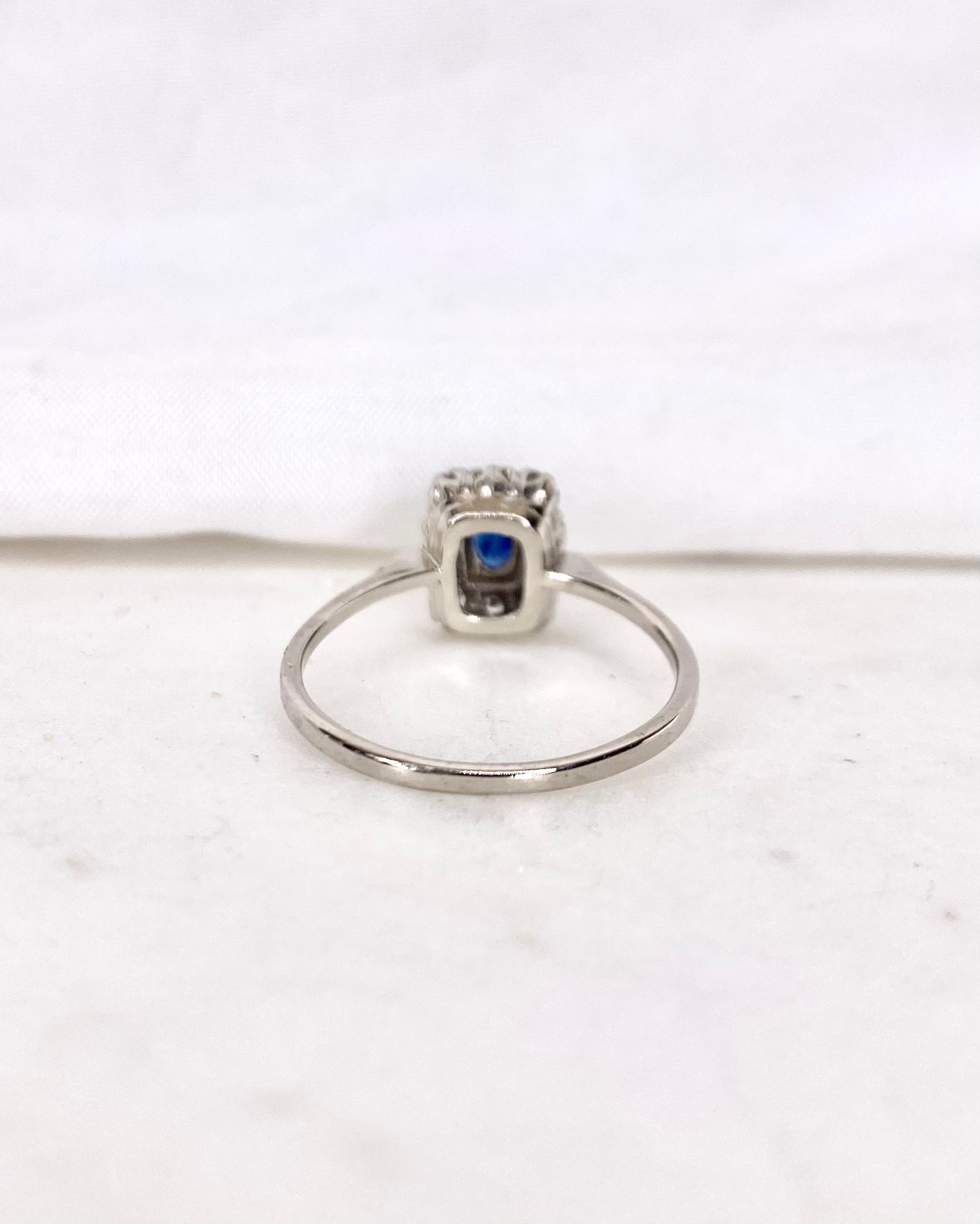 Bague Art Déco Saphir &amp; Diamants &quot;Aline&quot;