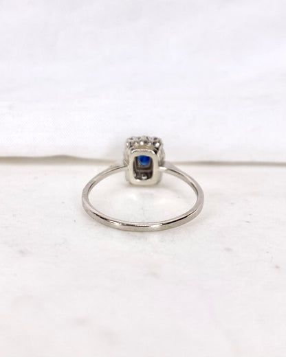 Bague Art Déco Saphir &amp; Diamants &quot;Aline&quot;