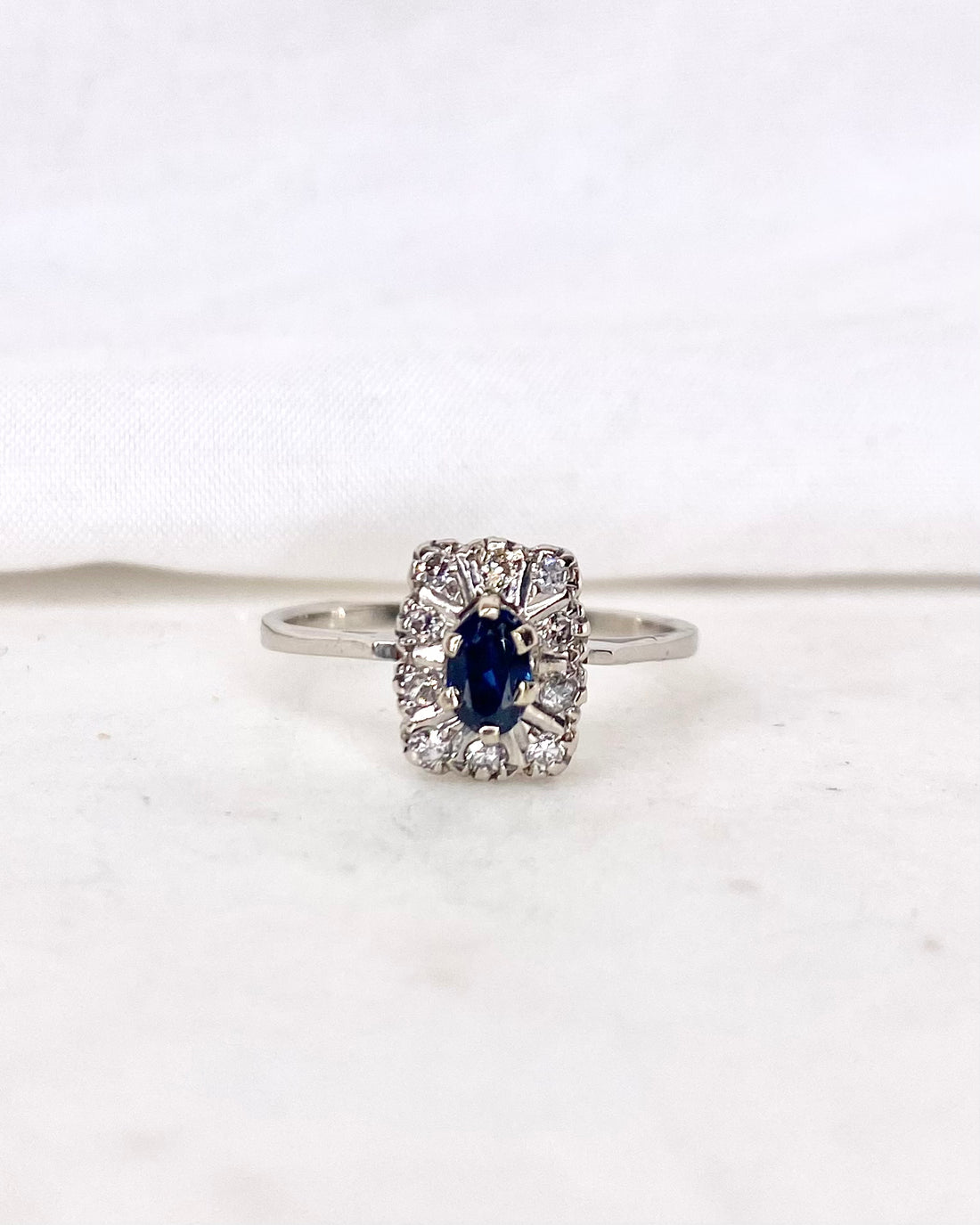 Bague Art Déco Saphir &amp; Diamants &quot;Aline&quot;