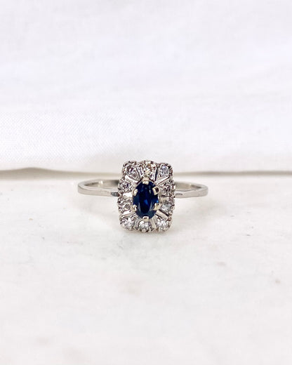 Bague Art Déco Saphir &amp; Diamants &quot;Aline&quot;