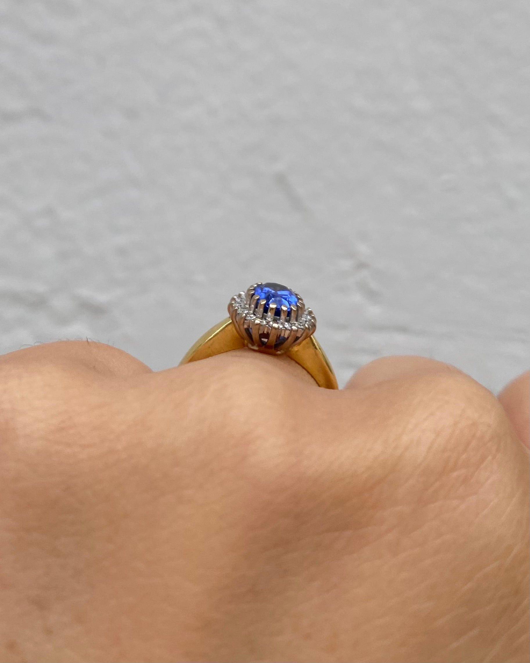 Bague Marguerite Saphir &amp; Diamants "Sonia"