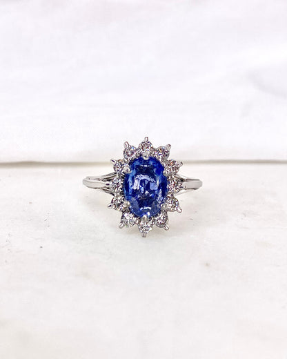Marguerite Saphir bleu ciel 2.35 carats &amp; Diamants &quot;Faustine&quot;