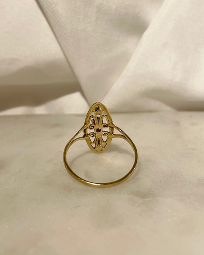 Bague Marquise Grenat 0.15 carat &amp; Diamants &quot;Claudette&quot;