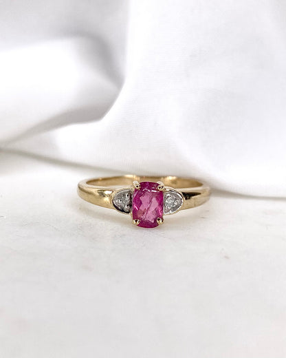 Bague Trilogie Tourmaline Rose &amp; Diamants &quot;Judy&quot;