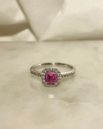 Bague Saphir Rose 0.45 carat &amp; Diamants &quot;Lilya&quot;