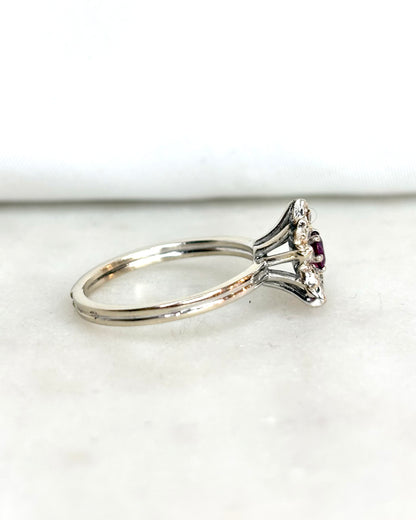 Bague Marguerite Rubis &amp; Diamants &quot;Candice&quot;