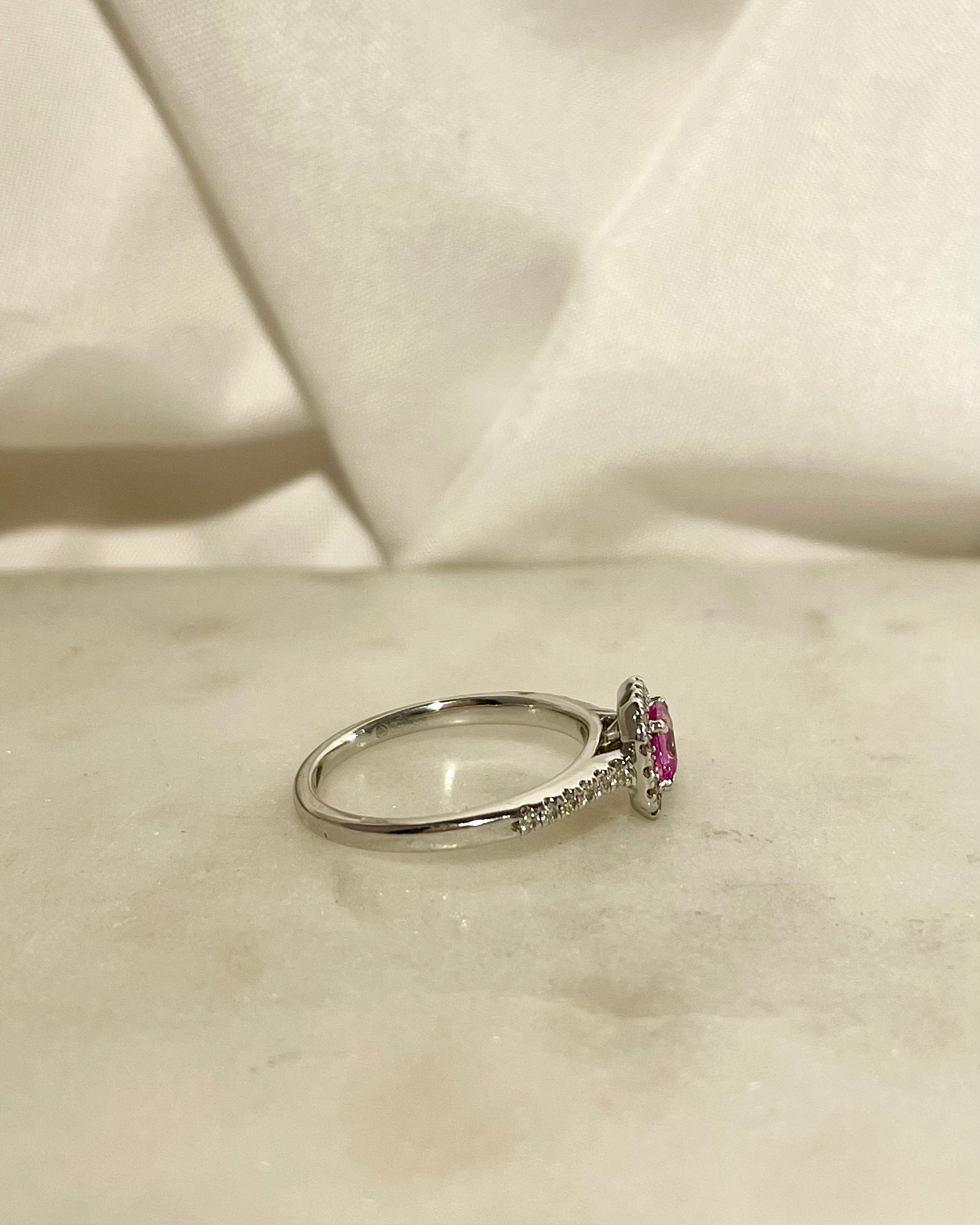 Bague Saphir Rose 0.45 carat &amp; Diamants "Lilya"