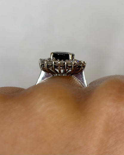 Bague Marguerite Saphir 2 carats &amp; Diamants 0.84 carat &quot;Coline&quot;