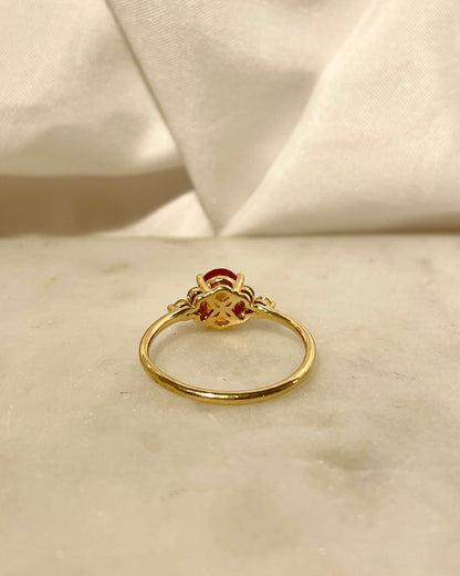 Bague Trilogie Saphir Orange 1.20 carat &amp; Diamants “Clementine”