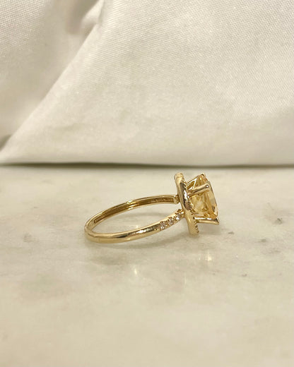 Bague Solitaire Citrine 1.37 carat &amp; 26 Diamants Mauboussin