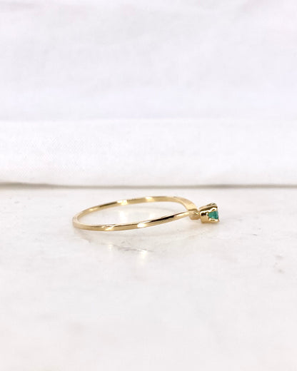 Bague Diadème Solitaire Émeraude &quot;Celia&quot;