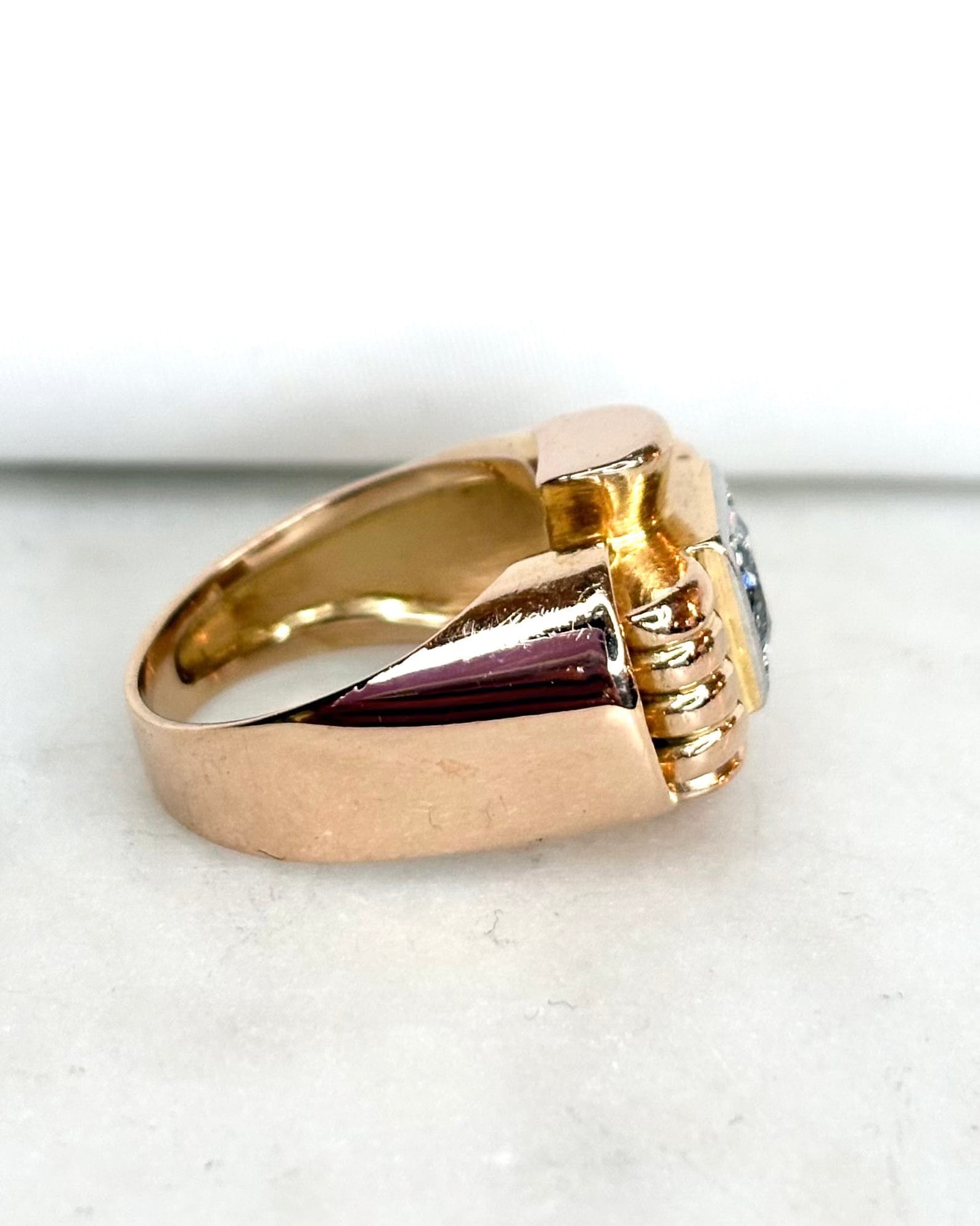 Bague Tank Diamant 0.75 carat &amp; Or 9.77g "Enora"